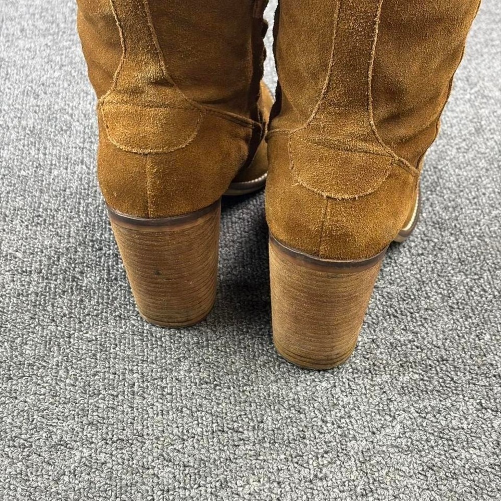 Women's Steve Madden Brown Suede Leather Tall Riding Campus Boots Size 10 B - Picture 5 of 8